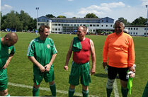 Teambesprechung des FC Landtag im Finalspiel
