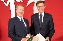 Verleihung der Sächsischen Verfassungsmedaille an Wolfgang Schaller