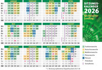 Sitzungskalender 2026 des Sächsischen Landtags als Postkarte