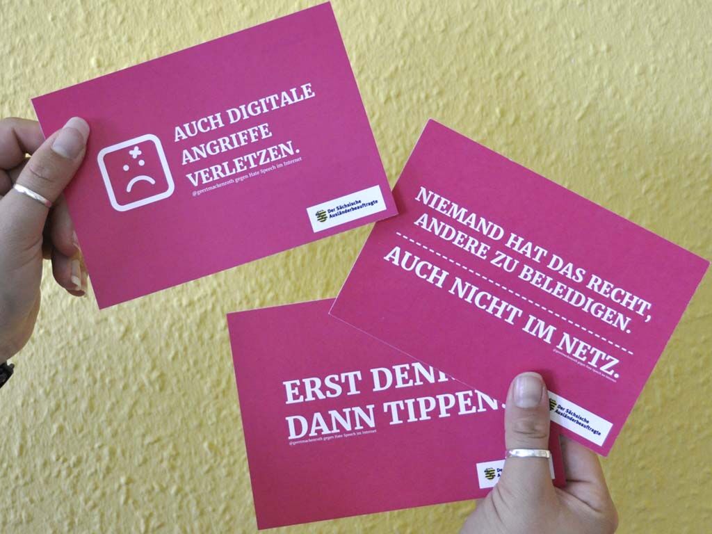 Drei Postkarten gegen Hate Speech