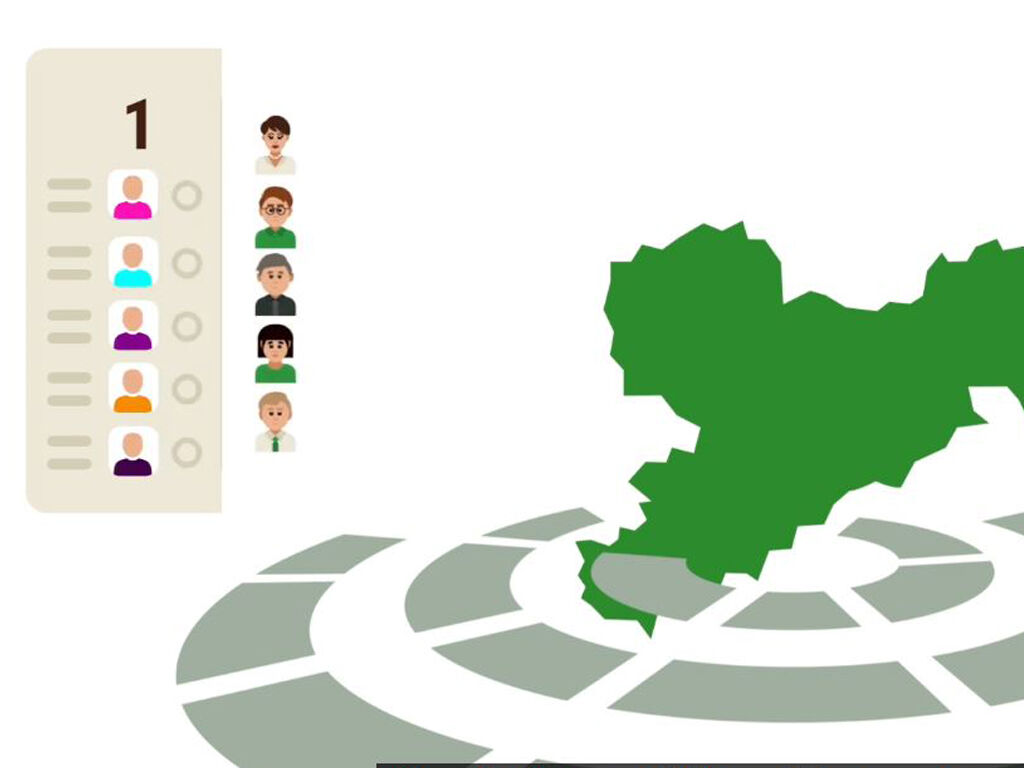 Ein Screenshot aus einem animierten Video zum Thema: Wie wird der Sächsische Landtag gewählt?