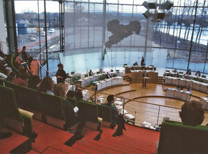 Plenarsaal des Landtagsneubaus 1994