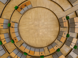 Das Plenarrund von der Decke