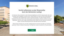 Screenshot der Wissensrallye mit Quiz