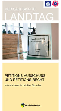 Ansicht der Titelseite des Flyers zum Petitionsausschuss in Leichter Sprache.