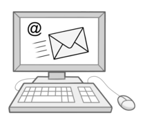 Computerbildschirm mit E-Mail-Zeichen