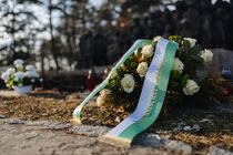 Kranz des Sächsischen Landtags in der Gedenkstätte Lidice in Tschechien