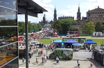 Zahlreiche Besucher strömten zum Stadtfest Dresden in und vor den Landtag in Dresden.