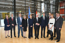 Bundespräsident Steinmeier traf in der Lobby mit den Vorsitzenden der Landtagsfraktionen und Vizepräsidentin Andrea Dombois zusammen.