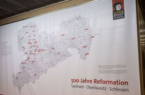 Karte mit den Stationen des Lutherweges in Sachsen