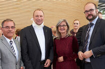 Volker Bandmann (ehemaliger Landtagsabgeordneter) mit Botschafter Tomáš Jan Podivínský, Vizepräsidentin Andrea Dombois und Kultusminister Christian Piwarz