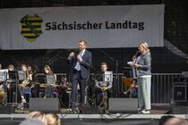 Ministerpräsident Michael Kretschmer auf der Landtagsbühne