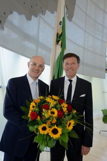 Landtagspräsident Dr. Matthias Rößler und Alterspräsident Svend-Gunnar Kirmes 